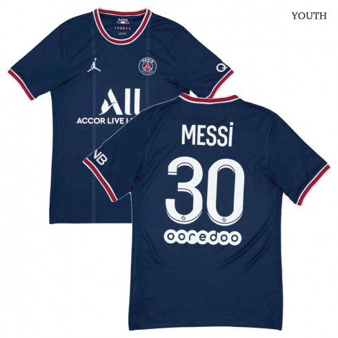2021-22 Paris Saint Germain Home Youth Shirt Messi #30